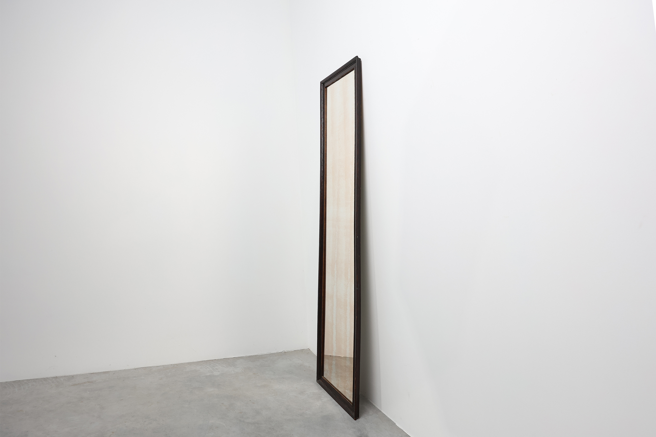 Belgian Art Deco Wooden Mirror with Aged Glass, ca. 1930thumbnail